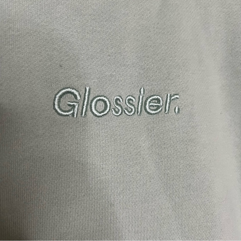 Glossier Green Crewneck Sweatshirt Cozy Academia Pale Green Cozy Campus - Picture 9 of 10